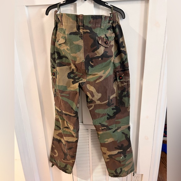 Ralph Lauren Green Camouflage Cargo Pants orange stitching ankle drawstring - Picture 4 of 8